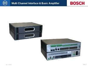 Multi Channel Interface Basic Amplifier 28 11 2020