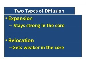 Relocation diffusion vs expansion diffusion