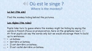 O est le singe Le but the aim