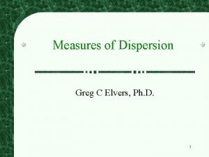 What is dispersion in statistics