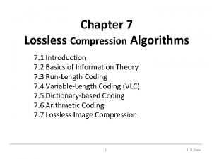 Lossless compression algorithms in multimedia