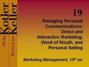 Direct interactive marketing