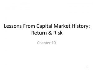 Lessons From Capital Market History Return Risk Chapter