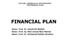 Entrepreneurship financial plan