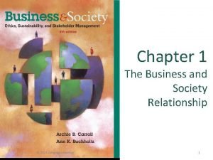 Chapter 1 the business and society relationship