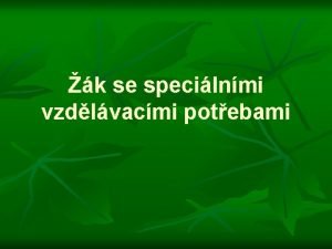 k se specilnmi vzdlvacmi potebami Terminologie n nejednotn