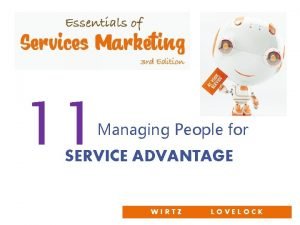 11 Managing People for SERVICE ADVANTAGE WIRTZ LOVELOCK