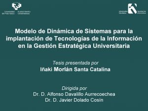 Modelo de Dinmica de Sistemas para la implantacin