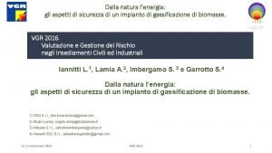 Dalla natura lenergia gli aspetti di sicurezza di