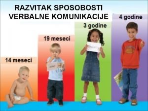 RAZVITAK SPOSOBOSTI VERBALNE KOMUNIKACIJE Pod sposobnou oralne verbalne