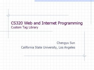 CS 320 Web and Internet Programming Custom Tag