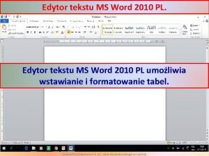 Edytor tekstu MS Word 2010 PL Edytor tekstu