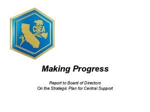 Making Progress Report to Board of Directors On