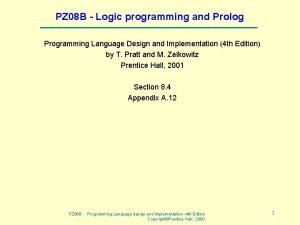 PZ 08 B Logic programming and Prolog Programming