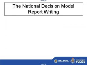 Model report writing