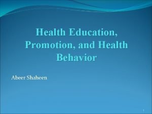 Principal of health education
