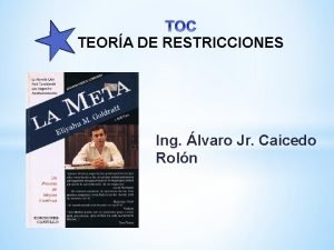 TEORA DE RESTRICCIONES Ing lvaro Jr Caicedo Roln