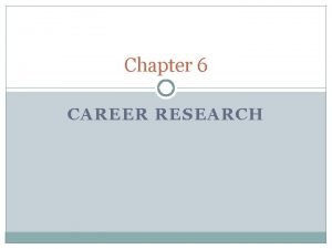 Chapter 6 career readiness