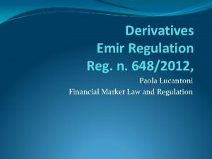 Conclusion of financial derivatives