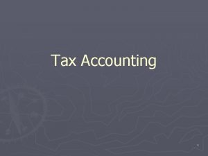 Classification of taxes
