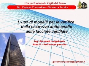 Corpo Nazionale Vigili del fuoco Dir Centrale Prevenzione