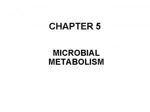 Chapter 5 microbial metabolism