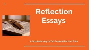 Reflection paper format