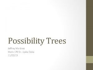 Possibility Trees Jeffrey Martinez Math 170 Dr Lipika