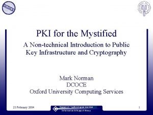 PKI for the Mystified A Nontechnical Introduction to