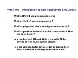Introduction to semiconductors