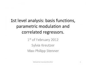 1 st level analysis basis functions parametric modulation