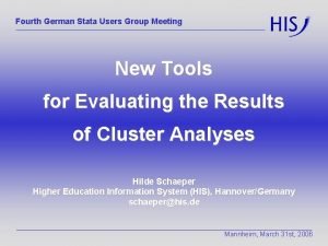 Fourth German Stata Users Group Meeting New Tools