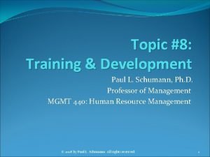 Training staff development