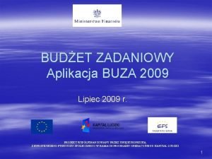 BUDET ZADANIOWY Aplikacja BUZA 2009 Lipiec 2009 r