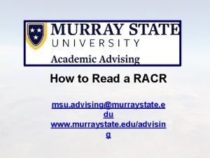 Racr degree audit