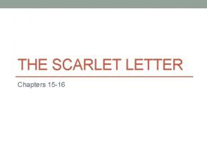 Scarlett letter chapter 15