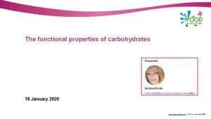 Functional properties of carbohydrates