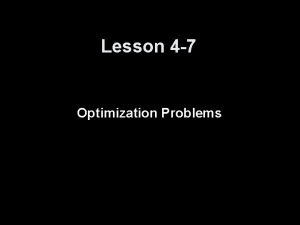 Lesson 4 7 Optimization Problems Ice Breaker Using