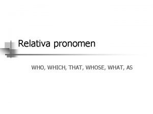 Relativt pronomen
