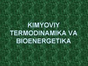 Termodinamik sistema nima Termodinamik sistema nima