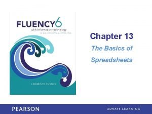 Chapter 13 The Basics of Spreadsheets Learning Objectives