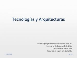 Tecnologas y Arquitecturas Andrs Djordjalian andresindicart com ar