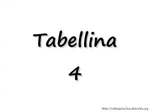 Della tabellina del 4