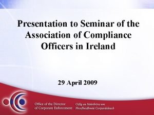 Association of compliance officers in ireland
