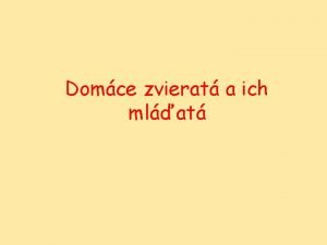 Domce zvierat a ich mlat Obsah Maka domca