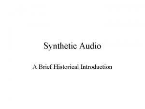 Synthetic audio
