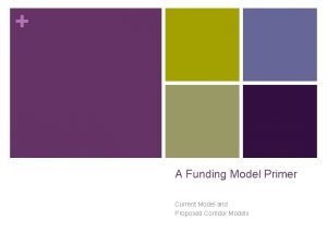 A Funding Model Primer Current Model and Proposed