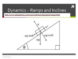 Dynamics ramps and inclines