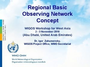 WMO Regional Basic Observing Network Concept WIGOS Workshop