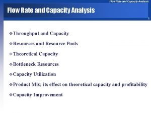 Throughput flow rate Throughput flow rate
